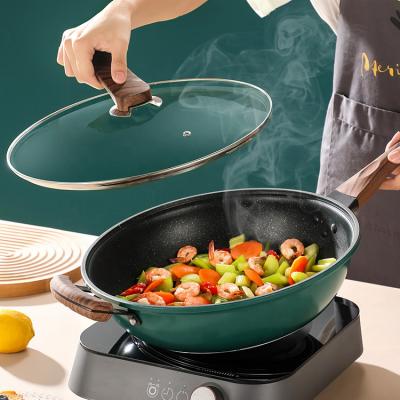China Multi Color Kitchen Cooking Cookware Aluminum Non Stick Wok for sale