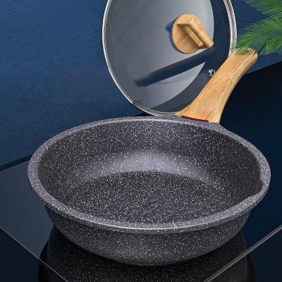 China Good Quality Nonstick Frying Pan Skillet Swiss Granite Coating Omelette Pan Healthy Stone Cookware Chef's Pan for sale