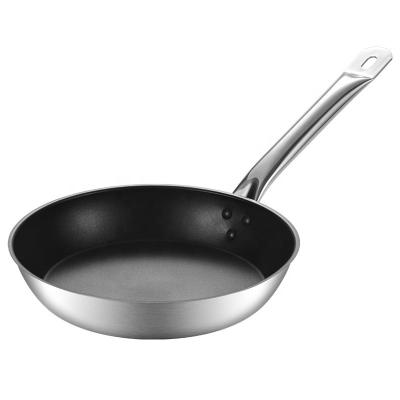 China Best Whole Frypan Stainless Steel Cooking Pan Induction Cookware Frypan Non Stick Frying Pan for sale