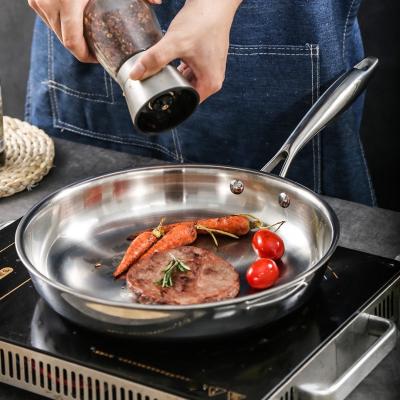 China New Arrival 304 Stainless Steel Fry Pan Nonstick Cooking Pot Fried Steak Skillet Egg Nonstick Frying Pan for sale