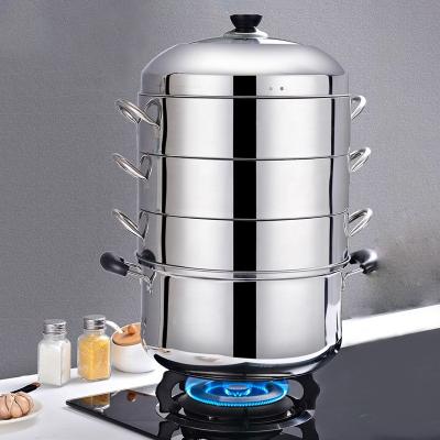 China New Arrival Kitchen Industrial Steamer Pot Cookware Mutil Layer Stainless Steel Steamer Pot With SS Handle for sale