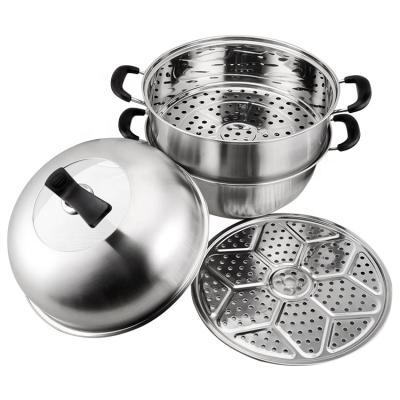 China Best Selling Silver Kitchen Cookware Nonstick Steamer Pots Set Food Steamers Cooker Steamer Pots for sale