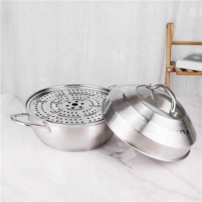 China Double Bottom Stackable Steamer Pot  With Combination Cover for sale