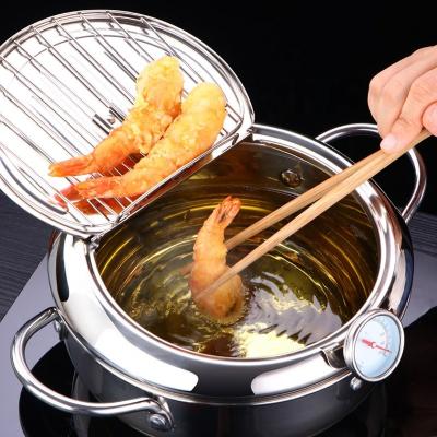 China Custom Deep Frying Pots Restaurant Kitchen Fryer Pot  Round Body Designed for sale