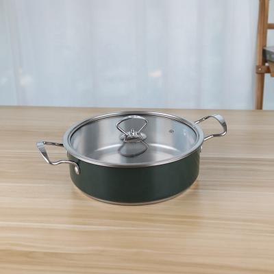 China Stainless steel 201 kitchen soup pot restaurant 24cm hot pot cookware for food for sale