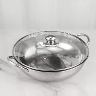 China Long Service Life Kitchen Soup Pots Stainless Steel Material With Glass Lid for sale