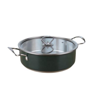 China Nonstick 201 cookware food warm cooking 24cm hot pot stainless steel soup pot for sale