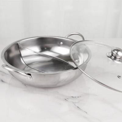 China Multifunction Hot Pot Soup Cooker Set Cookware Glass Lid SS410 Soup Pots for sale