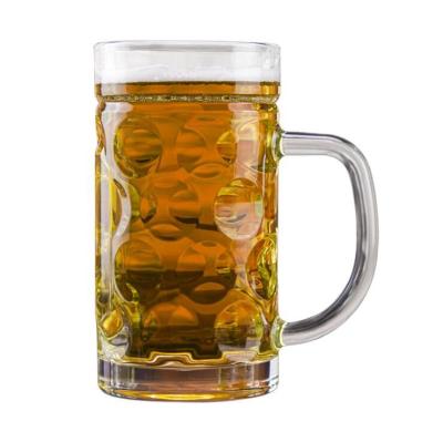 China 570ml 20oz  Lead free  Glass Beer Mugs Beer stein with Handle for bar KTV for sale