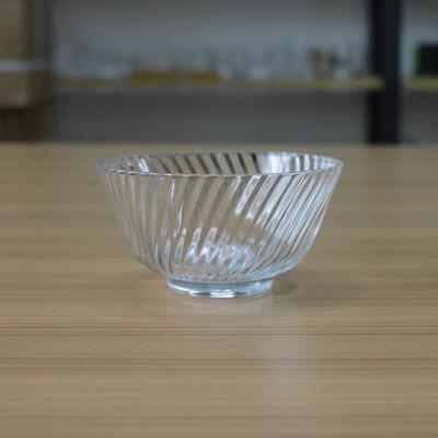 China Bengbu factory customized  transparent striped glass bowls for promotion gift for sale