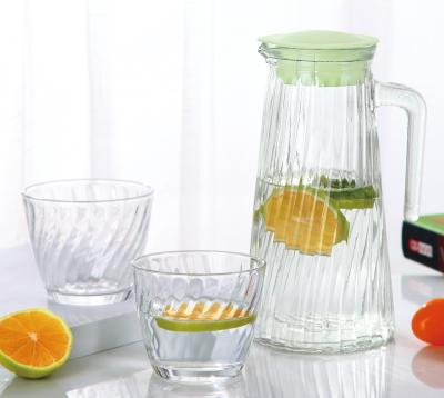 China Factory Wholesale Glass Drinkware Drinking Water Jug Set With 4 Pcs Glass Cups for sale