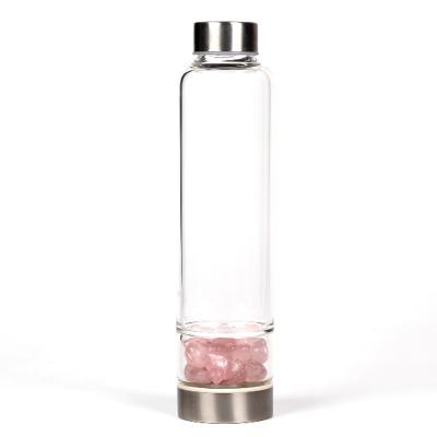 China Viable Wholesale Healing Crystal Water Bottle Infused Crystal Glass Water Bottle for sale