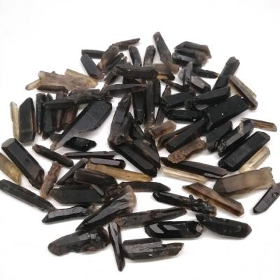 China Europe Natural Black Smoky Quartz Crystals Gravel Rough Bands Crystal Stone For Healing for sale