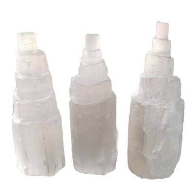 China High Quality Natural China Crystal Selenite Wand Lamps Gypsum Crystal Tower Crystal Lamp for Decoration for sale