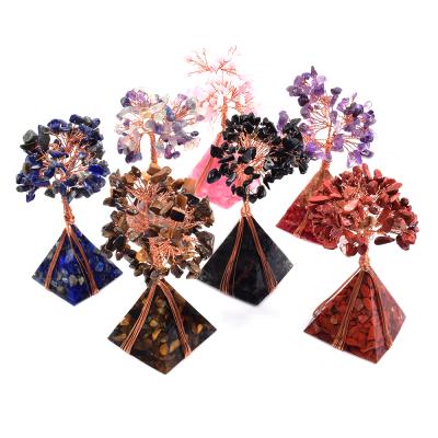 China China Wholesale Crystal Open Pyramid Crystal Tree Folk Crafts Crystal Healing Stones For Home Decor Gifts for sale