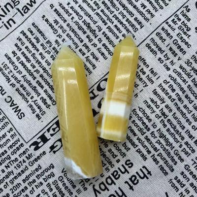 China Wholesale Natural Crystal Gold Healing Magic Wand Europe Stone Frozen Stone Point For Souvenir for sale