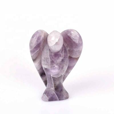 Chine Wholesale Exquisite Natural Fantasy Amethyst Crystal Angel Carving Healing Stone Home Decorations from Europe à vendre
