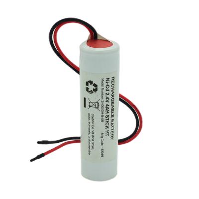 China Ni Cd D4000mah 2.4 Volt Exit Light Batteries Stick Type With White PVC for sale