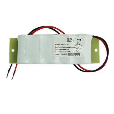 China 6.0V Emergency Light Ni Cd Battery 1800mAh 500 Times Cycles en venta