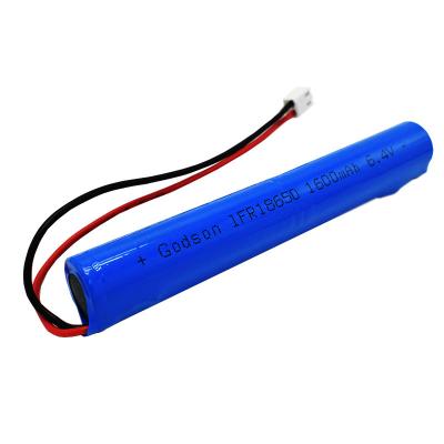 Chine Batteries cylindrique LiFePO4 IFR18650 1600mAh 6.4V de lumière de sortie de secours à vendre