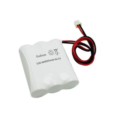 China AA Emergency Exit Light Batteries Pack NiCD AA900mAh 3.6V SBS Rechargable for sale