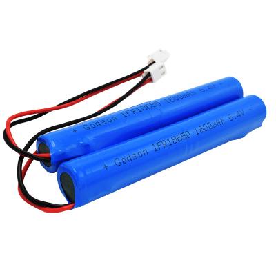 China Customizable Emergency Light Lithium Battery LiFePO4 18650 1600mAh 6.4Volt Battery Pack en venta