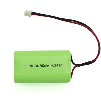 China Emergency Lighting 4.8 V Rechargeable Ni MH Battery Pack AA 1700mAh for sale