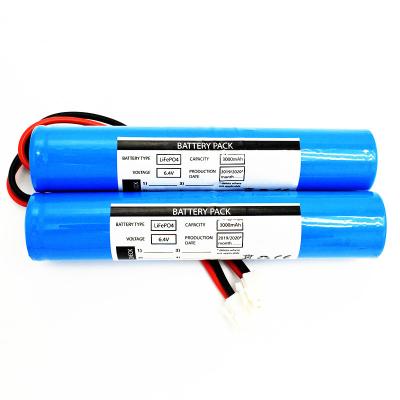 中国 LiFePO4 バッテリーパック 2x26650 3000mAh 6.4V スティックタイプ (コネクタ JST VH-2P,UL1015 18#,ワイヤの長さは150mm) 販売のため