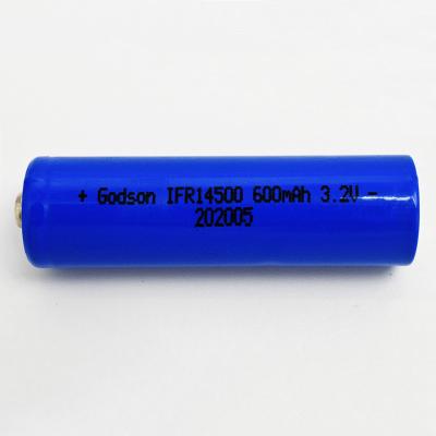 China 14500 600mAh 3.2V LiFePO4 Battery For Emergency Lights & Exit Signs zu verkaufen