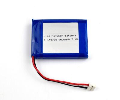 China Lithium Polymer 7.4 V Li Ion Battery 144765 75g 2000mAh Cells for sale