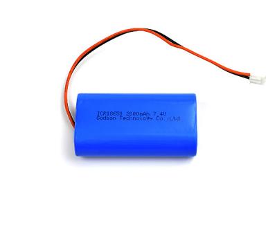China 2000mah 7.4 V Li Ion Battery Icr18650 PVC Jacket For Emergency Lighting for sale