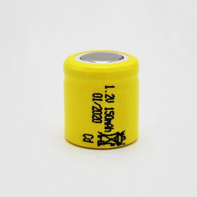 China Rechargeable 1.2 V Ni Cd Battery Emergency Lighting 150mAh Cell for sale