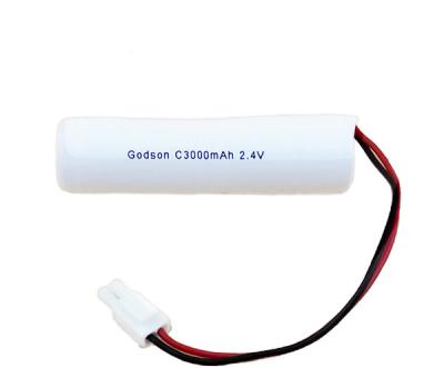 China OEM Exit Sign Light Battery Pack NiCD C3000mAh 2.4V Stick Type for sale