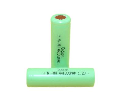 China 1.2V 0.1C Emergency Exit Sign Battery AA 1300mAh Ni MH Battery for sale