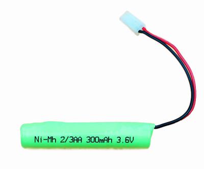 China Rechargeable Ni Mh 3.6 V 300mah Battery Pack 2 3AA 300mAh Stick Type for sale