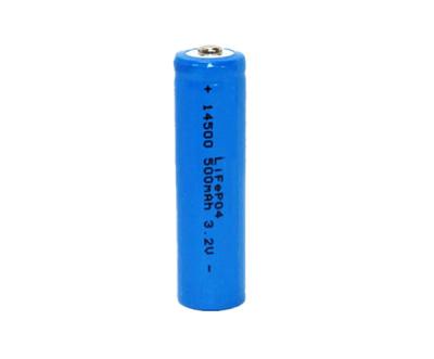 China Noodverlichting12v LiFePO4 Batterij Navulbare IFR 14500 3.2V 500mAh Te koop