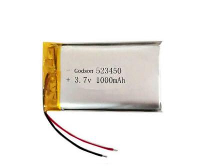China 1000mAh Polymer Lithium Ion Battery Emergency Light 3.7 Volt 523450 Rechargeable for sale