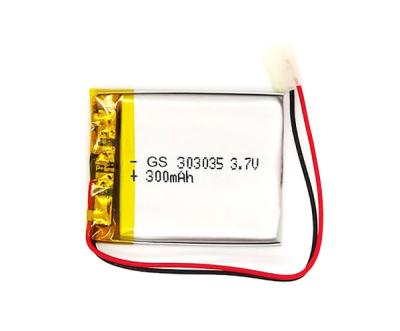 China Polymer Lithium Ion Battery Emergency Light Battery 300mAh 3.7V 60 Centigrade for sale