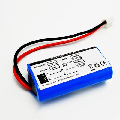 China Rechargeable 18650 Emergency Light Lithium Battery LiFePO4 6.4V 1500MAh Batteries for sale