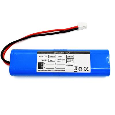 China Emergency Lighting Battery LiFePO4 3000mah Battery 6.4V Blue PVC for sale