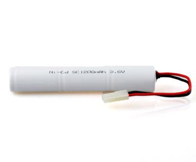China SC1200mAh 3.6 Volt NiCd Battery Nickel Cadmium Cell Stick Pack for sale