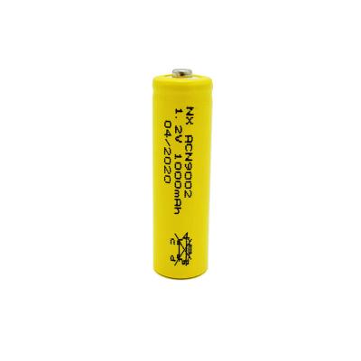 China Tipo recargable del palillo de las pilas de batería amarillas AA1000mAh del PVC 1,2 V Nicd en venta