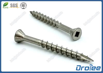 China 304 Stainless Steel Decking Screws, Square Drive, Countersunk Head with 4 Nibs for sale