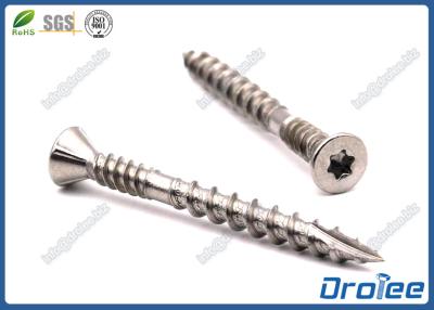 China 316 Stainless Double Thread Composite Deck Screw, Torx Trim Head with 4 Nibs for sale