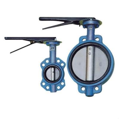 China Sell CF8 Di Ci EPDM PTFE Strong Acid Ductile Iron Lever Operated Wafer Butterfly Valve for sale
