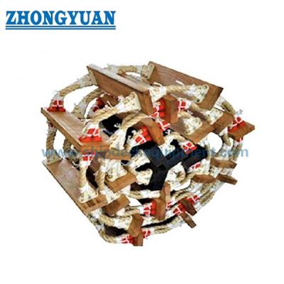 China ISO 5489-2008 Wooden Step Marine Embarkation Rope Ladder Marine Outfitting for sale