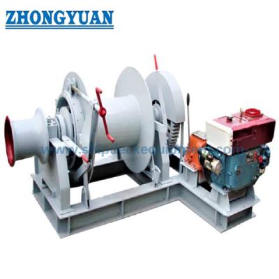 China Single Drum Single Warping End Diesel Engine Driven Anchor Winch Mooring Winch Ship Deck Equipment for sale
