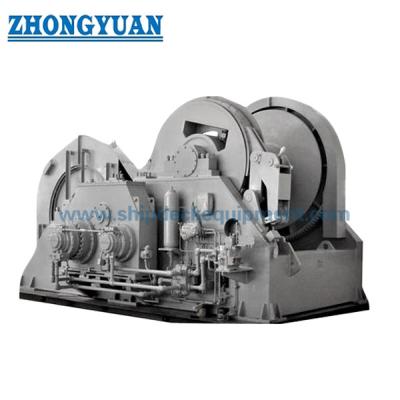 China Towing Winch  Hydraulic Double Drum Waterfall Winch With Spooling Ship Deck Equipment for sale