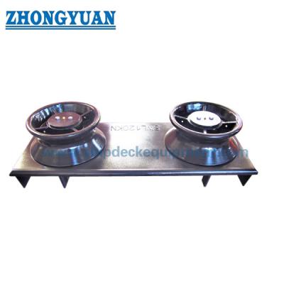 China ISO 13767 Shipside 2 Rollers Fairlead With Seat Ship Towing Equipment for sale