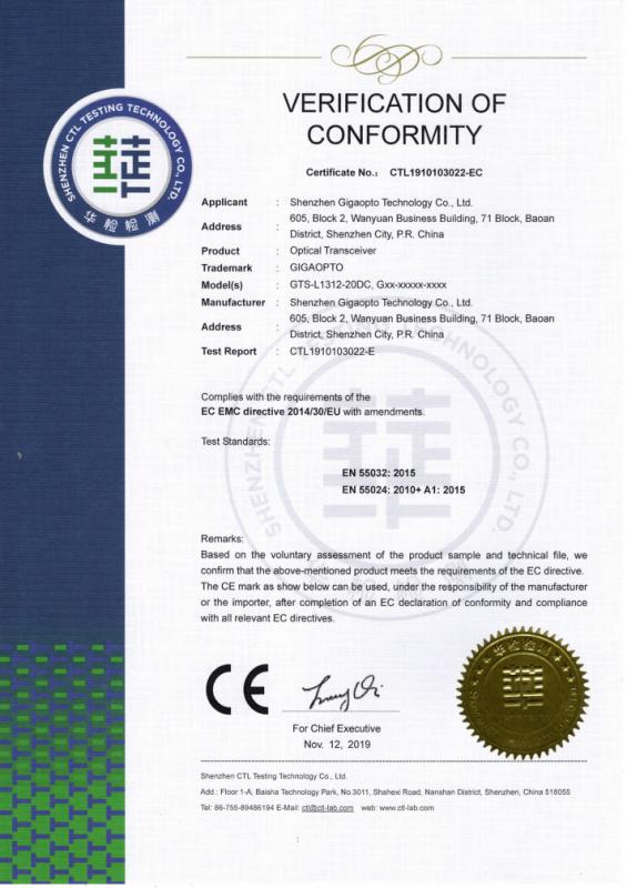 CE - Shenzhen Gigaopto Technology Co., Ltd.